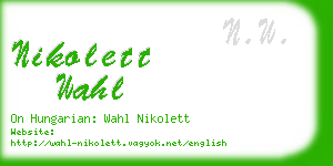 nikolett wahl business card